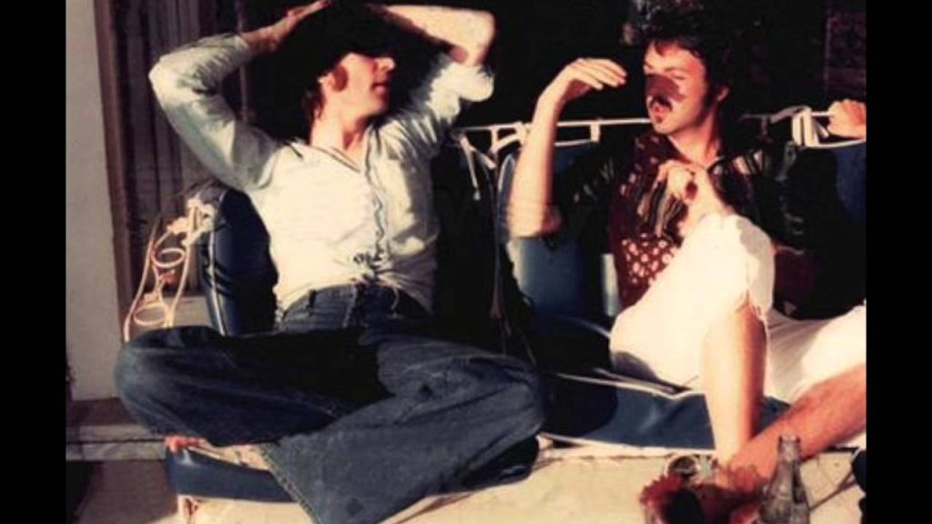 John Lennon and Paul McCartney together in 1974